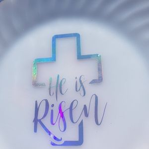 Wall decor Holographic design upcycled plate